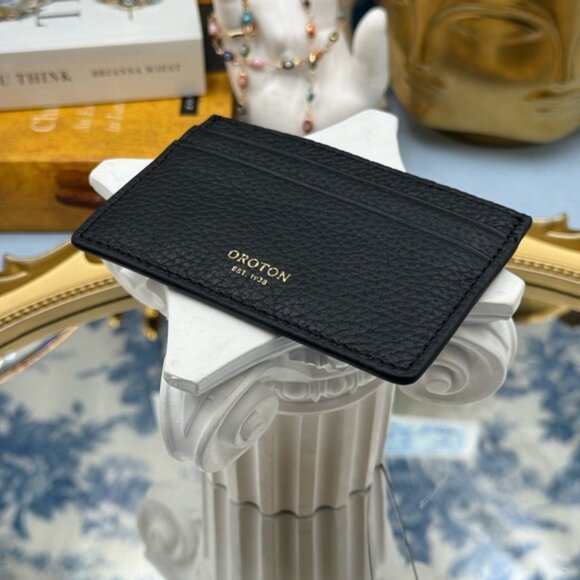 🆕 OROTON 🧿 NWOT Margot Card Sleeve, Black Leather Cardholder - Picture 6 of 15